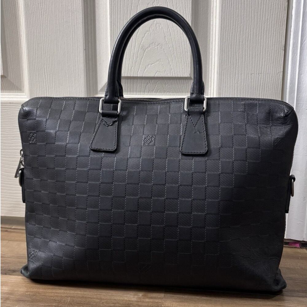Louis Vuitton Damier Infini Porte-Documents Jour briefcase. Black